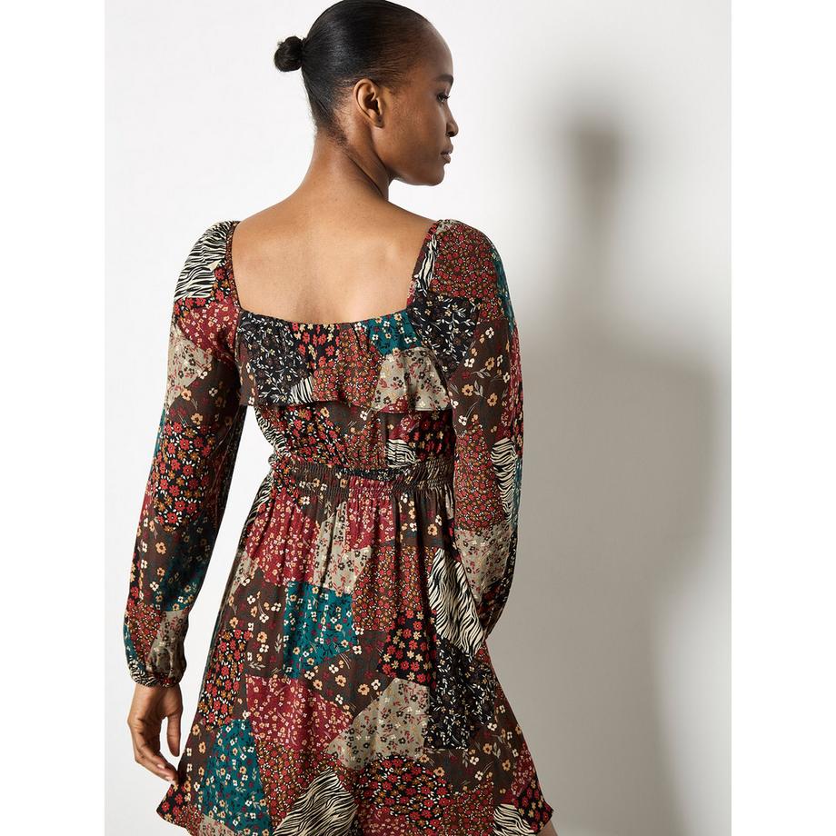 APRICOT Mini-robe bohème à imprimé patchwork  