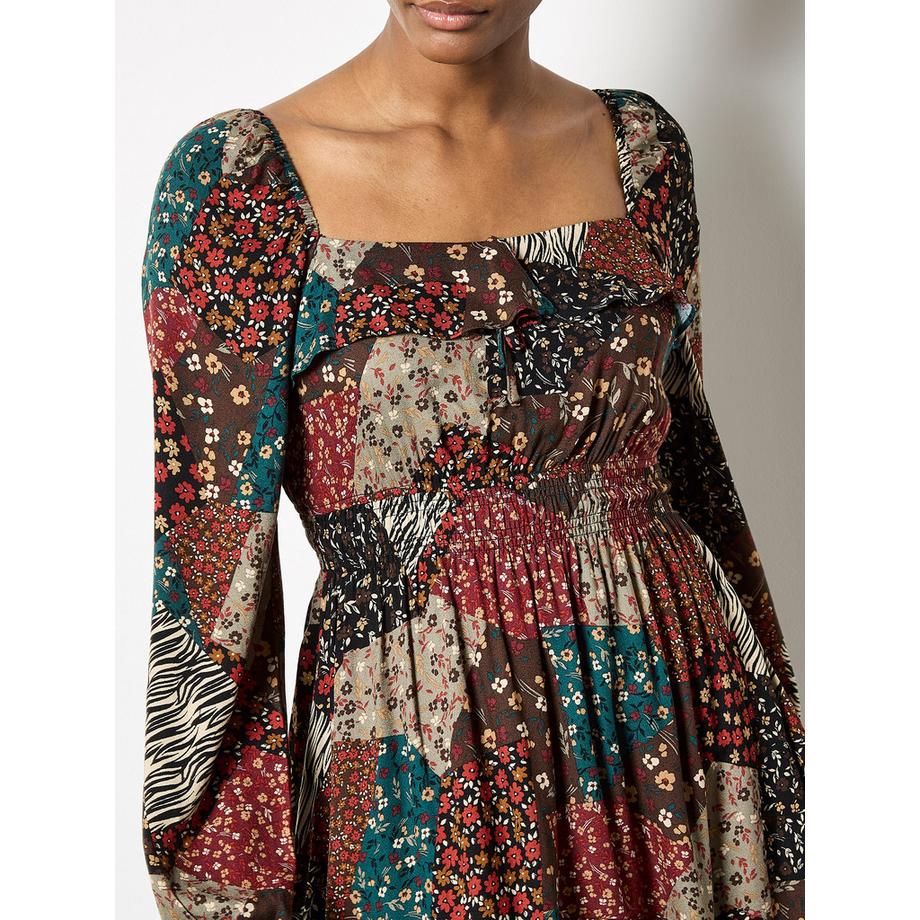 APRICOT Mini-robe bohème à imprimé patchwork  