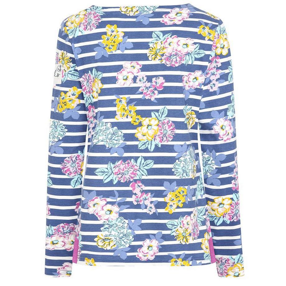 Lazy Jacks Top a Maniche Lunghe a Righe Floreali Bretoni  