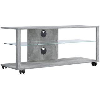 VCM Holz TV Lowboard Rollen Fernsehschrank mobil Rack Konsole Möbel Fernsehtisch Fernseh Phono Glas Folas XL  