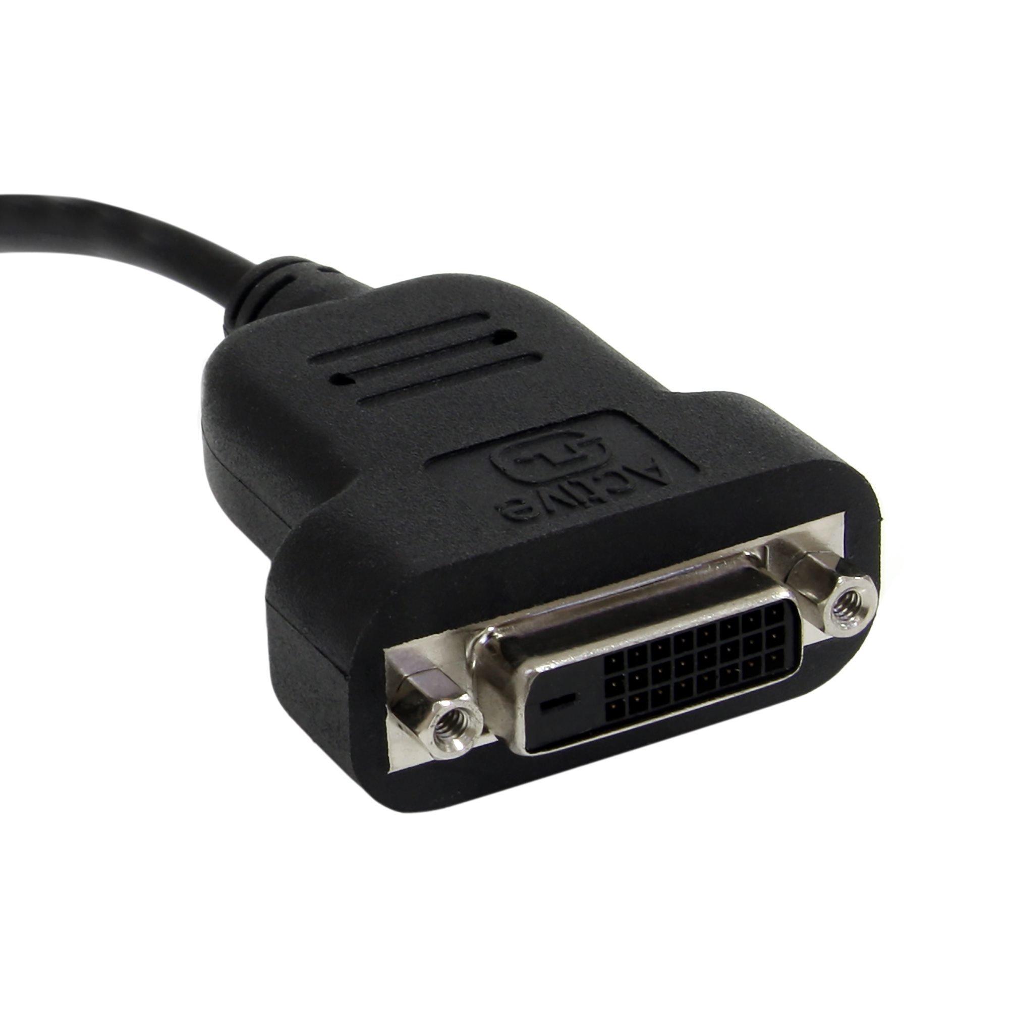 STARTECH.COM  StarTech.com Adaptateur Mini DisplayPort vers DVI - Convertisseur Actif Mini DisplayPort vers DVI-D - Vidéo 1080p - Câble mDP ou Thunderbolt 1/2 Mac/PC vers DVI, mDP vers DVI Single-Link 