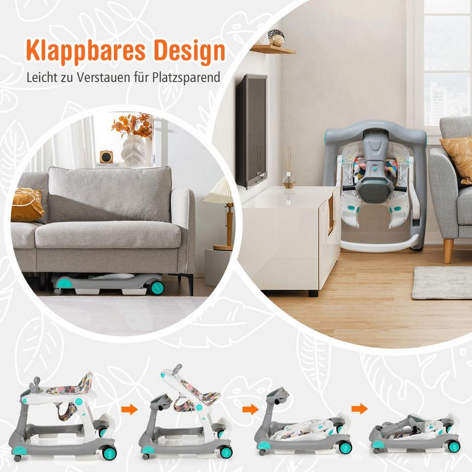 Northix  Trotteur pliable 2 en 1 gris 