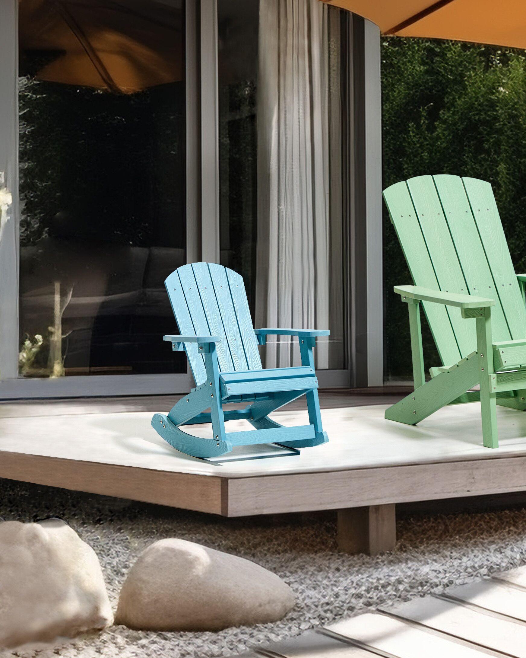 Beliani Sedia a dondolo da giardino per bambini en Legno plastico Retrò ADIRONDACK  