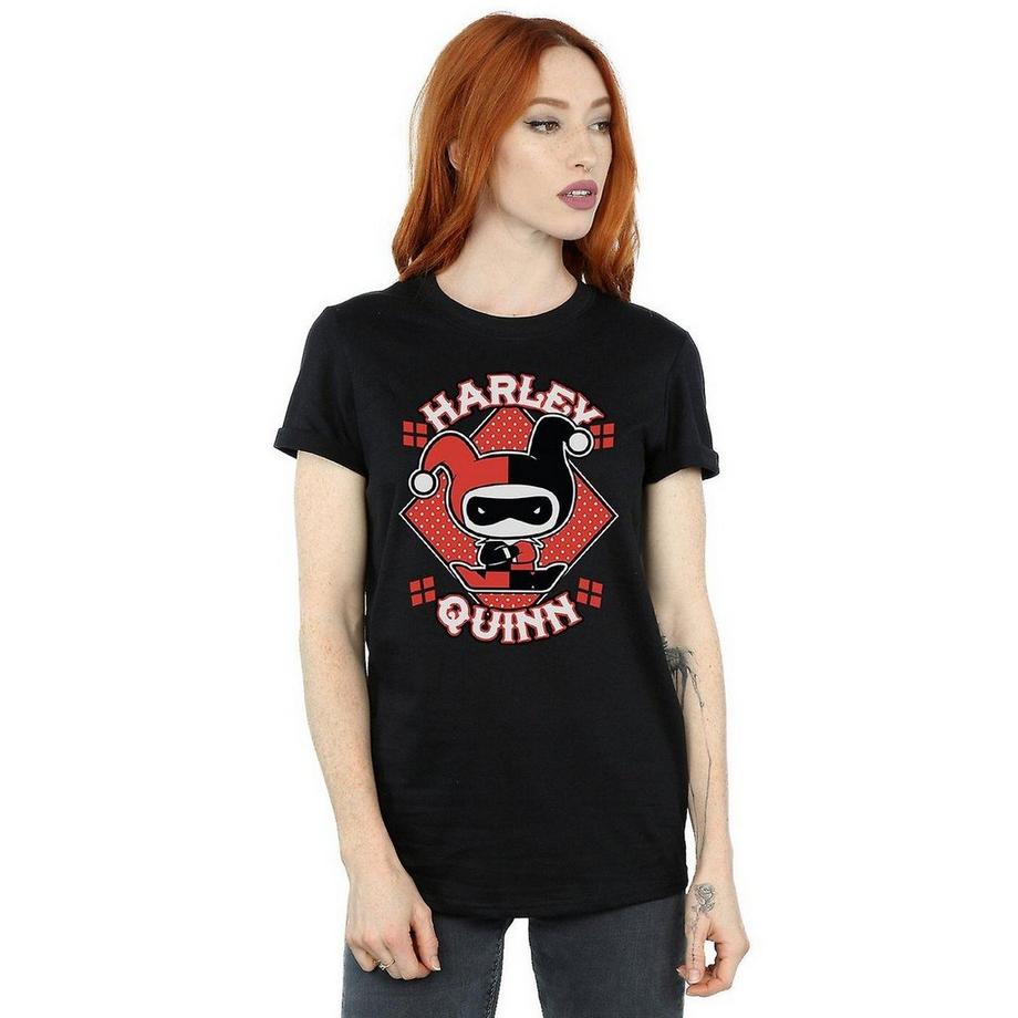 Harley Quinn Harley Quinn Chibi Abzeichen Kurzarm T-Shirt  