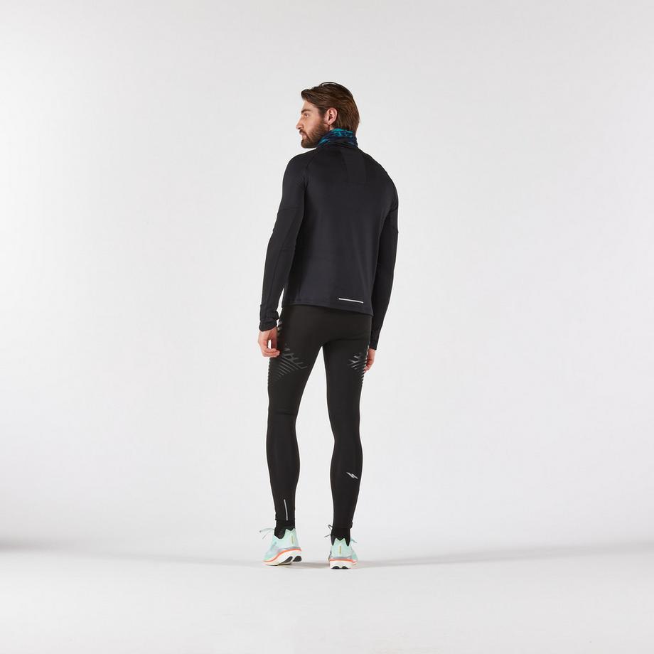 KIPRUN  T-shirt manches longues demi zip chaud Homme, Kiprun run 500 warm noir 