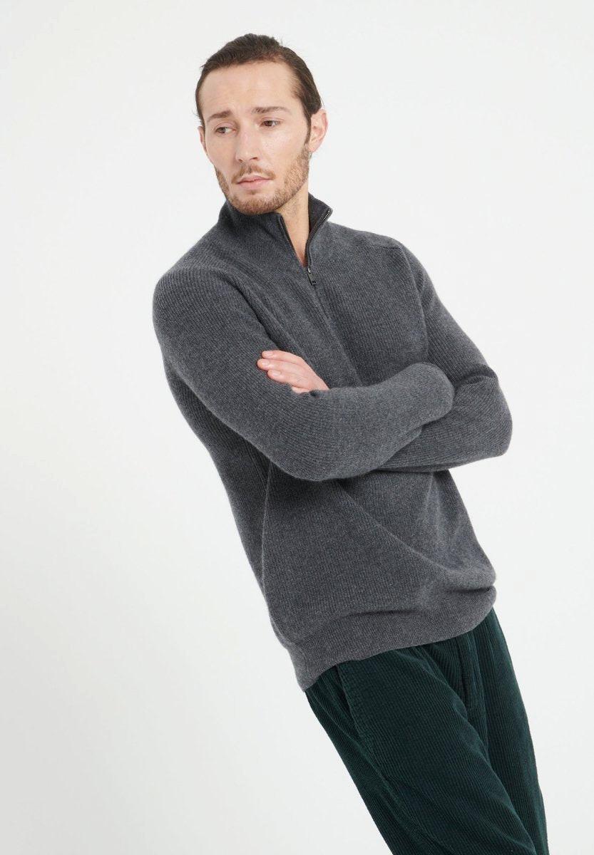 Studio Cashmere8  ZACH 2 Sweatshirt mit Reißverschluss und Kragen - 100% Kaschmir 