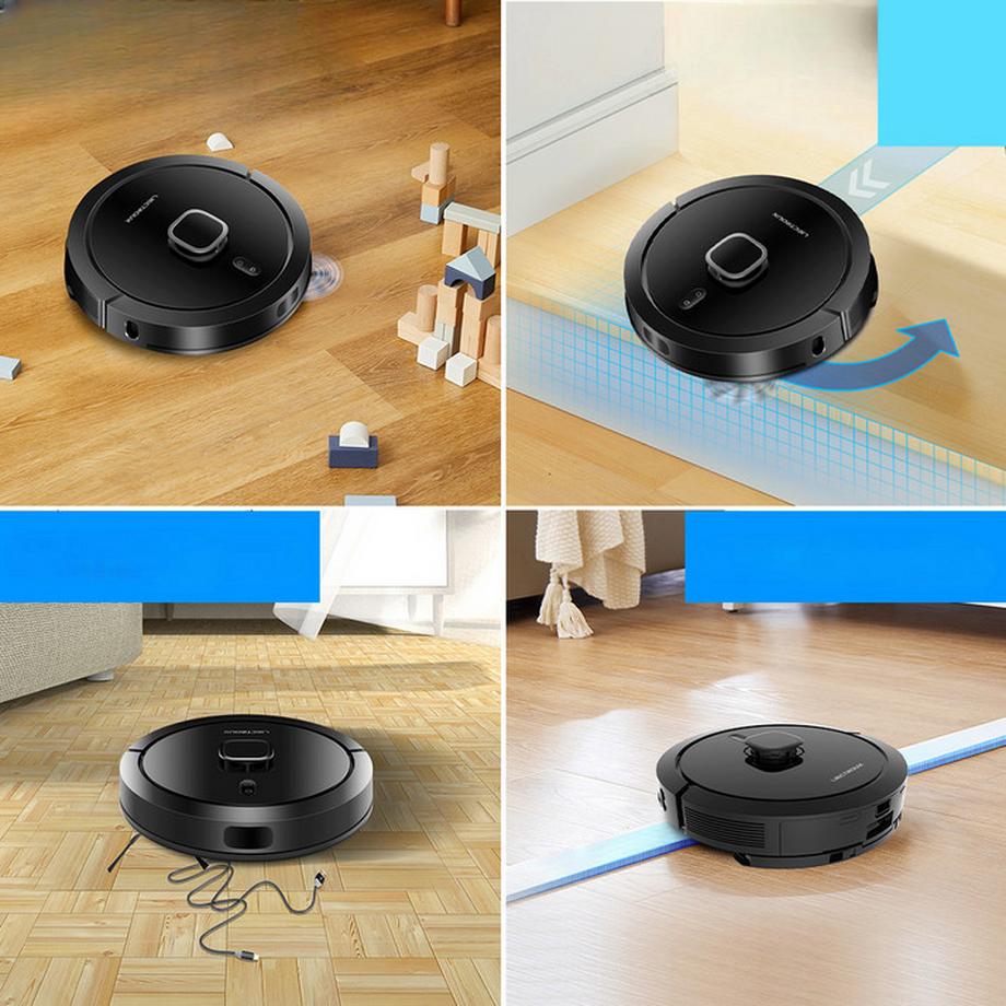 Blue Chilli Aspirateur robot intelligent avec vidage automatique, 6500 Pa et navigation laser  