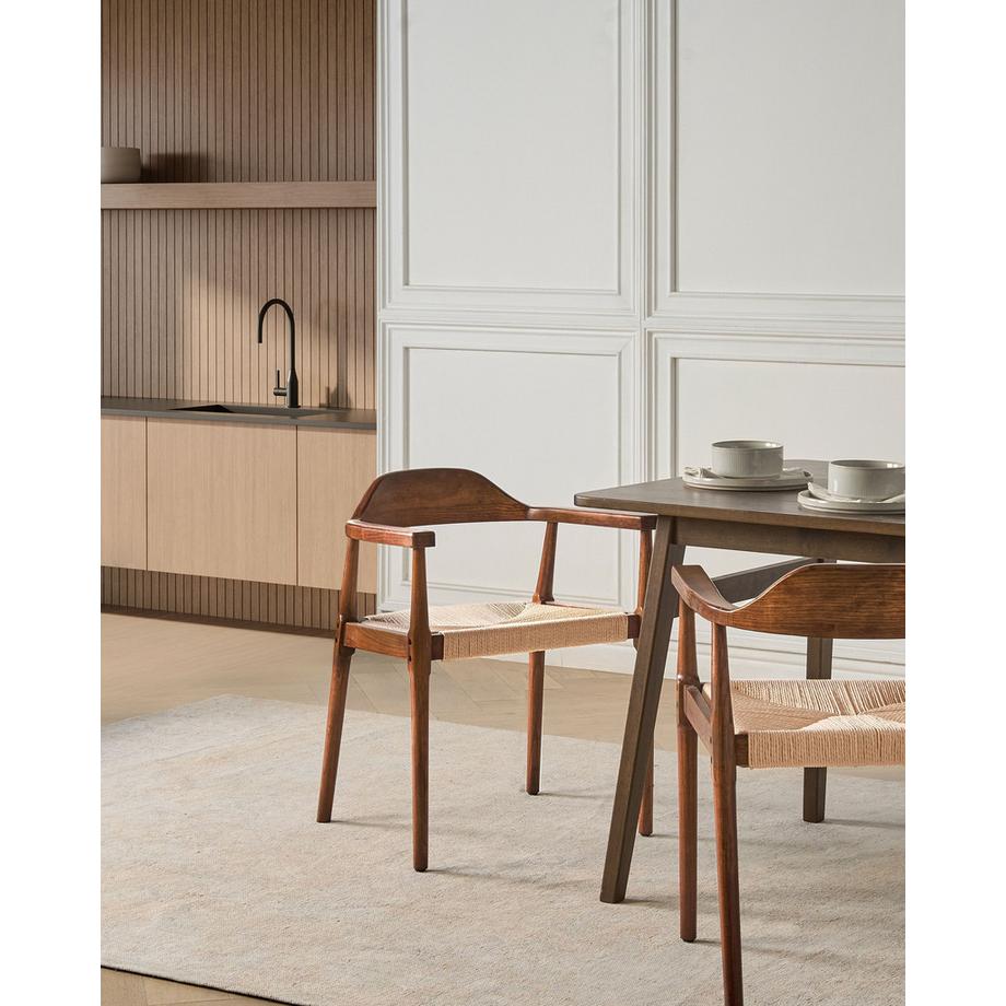 Beliani Set di 2 sedie da pranzo en Legno di caucciù Retrò OAKDALE  