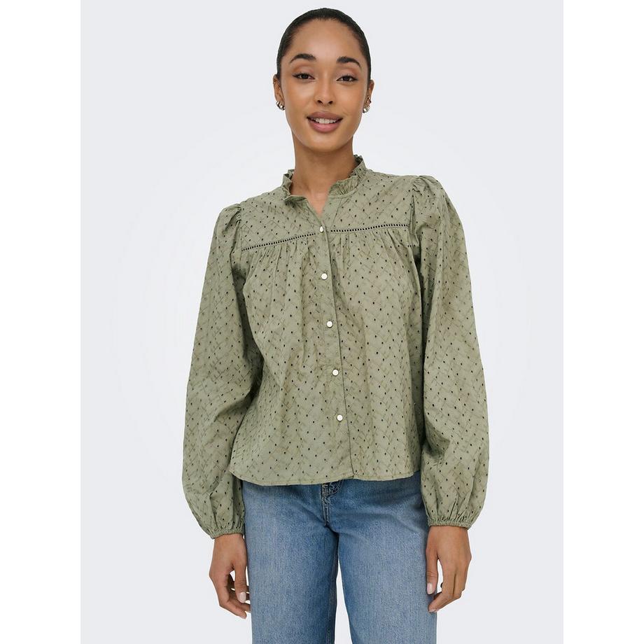 Bluse mit langen Ärmeln und Mao-Kragen