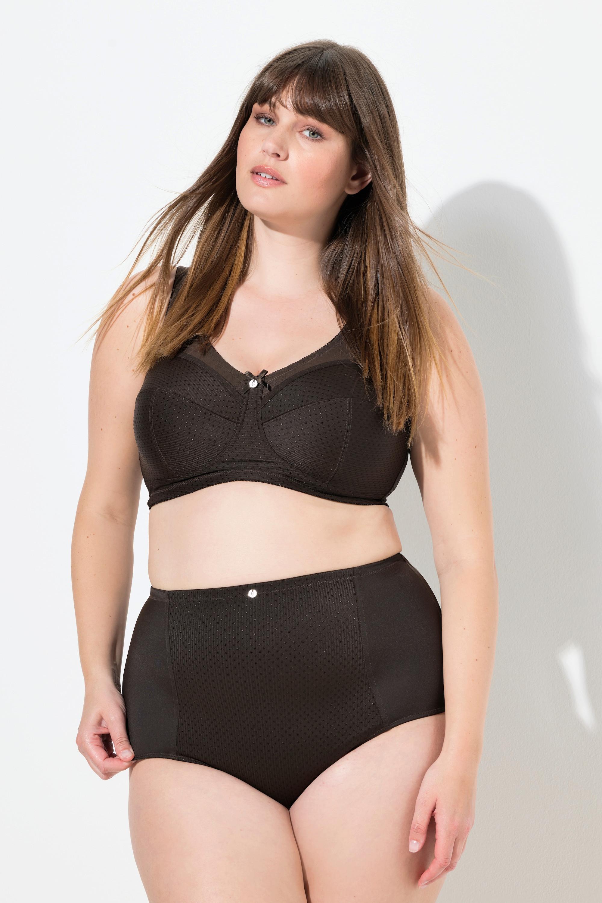 Ulla Popken Culotte gainante Taille Haute Empiècement Jacquard  