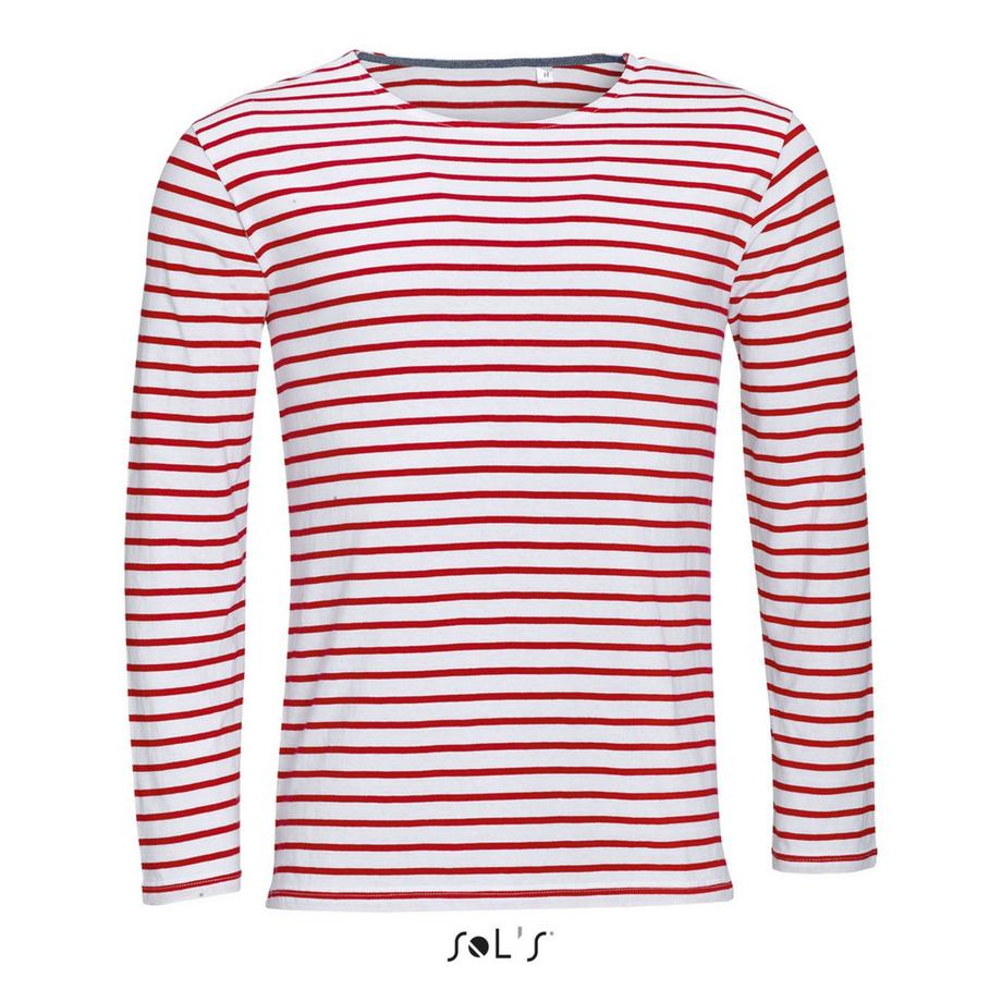 SOLS Sol's Marine T-Shirt Rigata Maniche Lunghe  