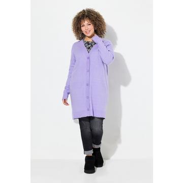 Strickjacke, Boxy-Schnitt, V-Ausschnitt, Knopfleiste