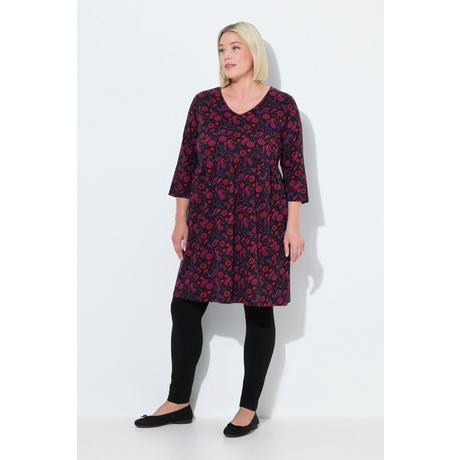 Ulla Popken Jerseykleid A-Linie V-Ausschnitt 3/4-Arm  