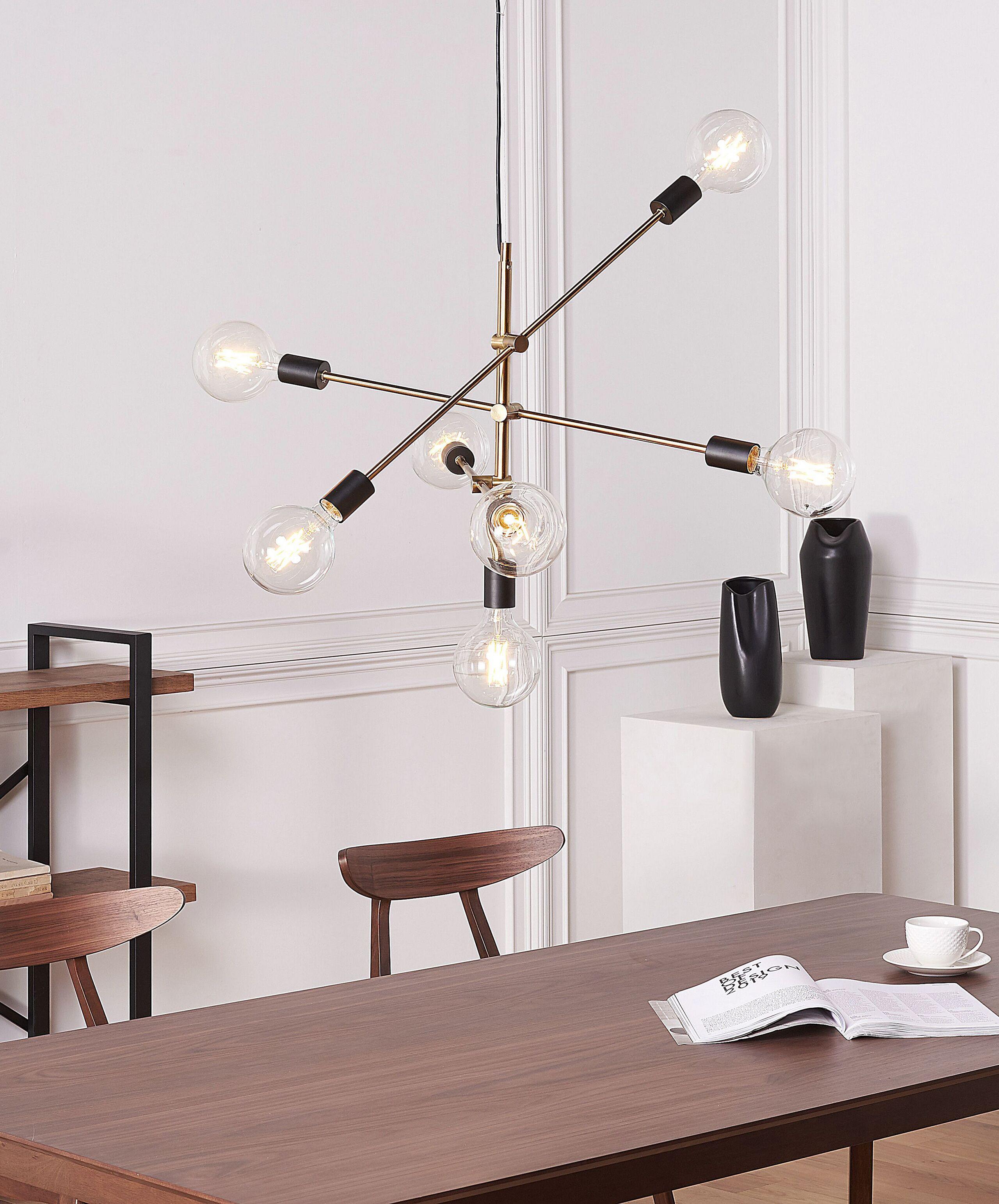 Beliani Lampe suspension en Métal Moderne CREMERA  