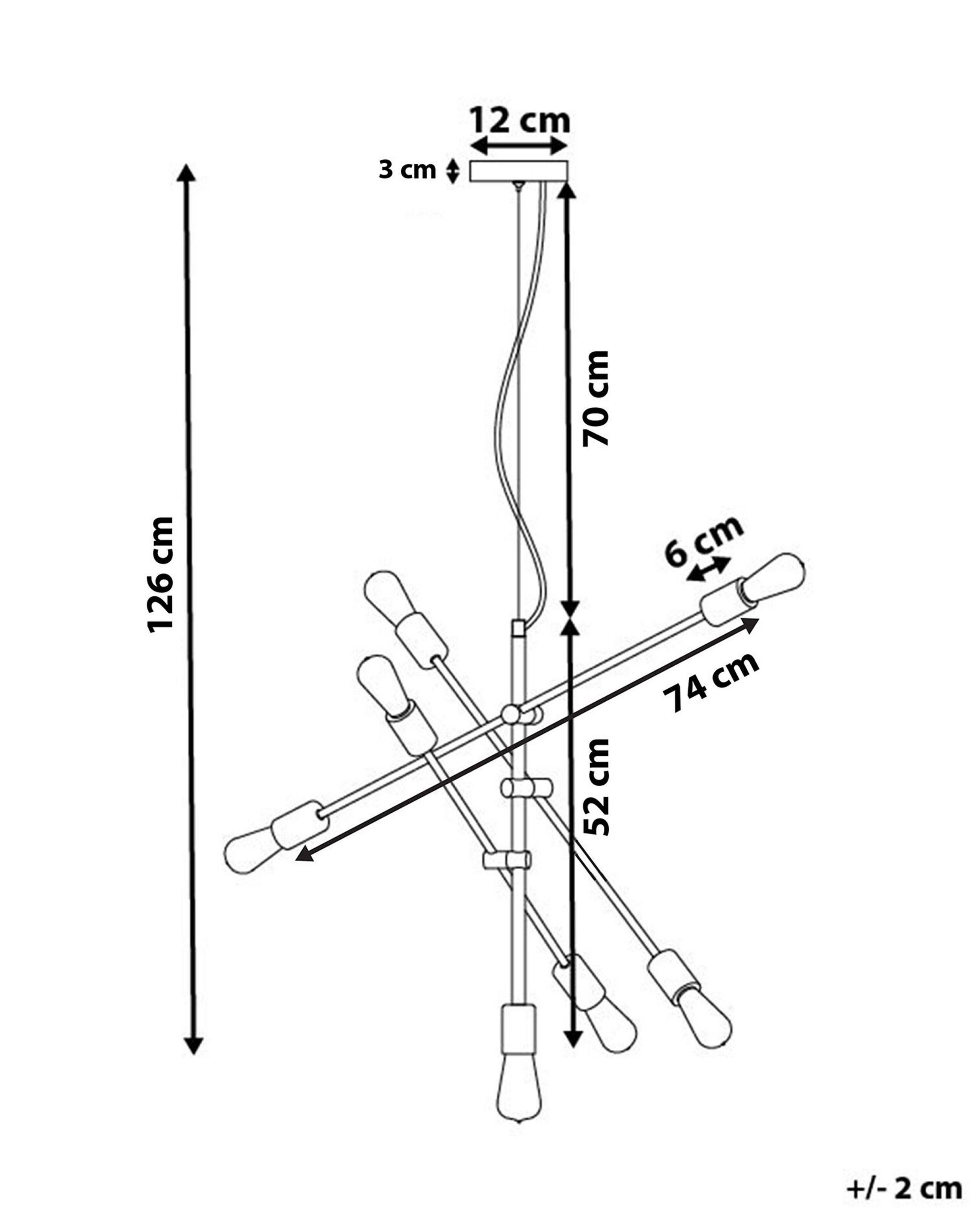 Beliani Lampe suspension en Métal Moderne CREMERA  