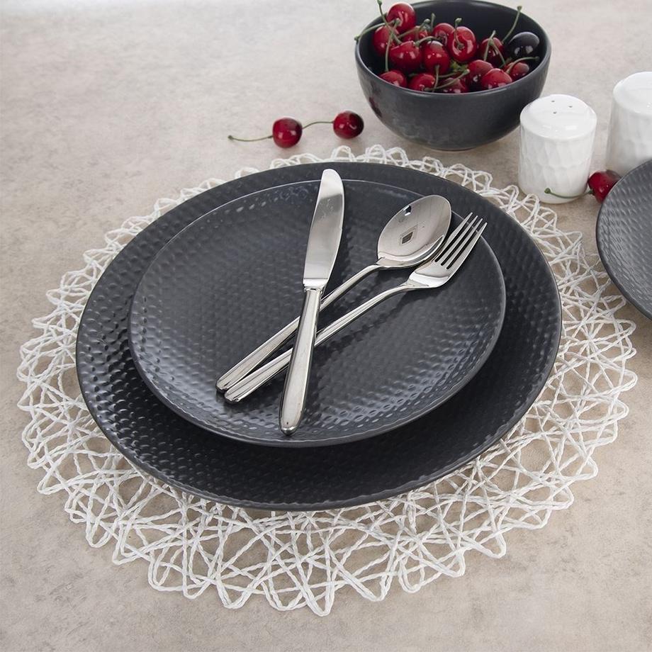 Orion  Set de table de cuisine rond blanc en papier renforcé, diamètre 35 cm 