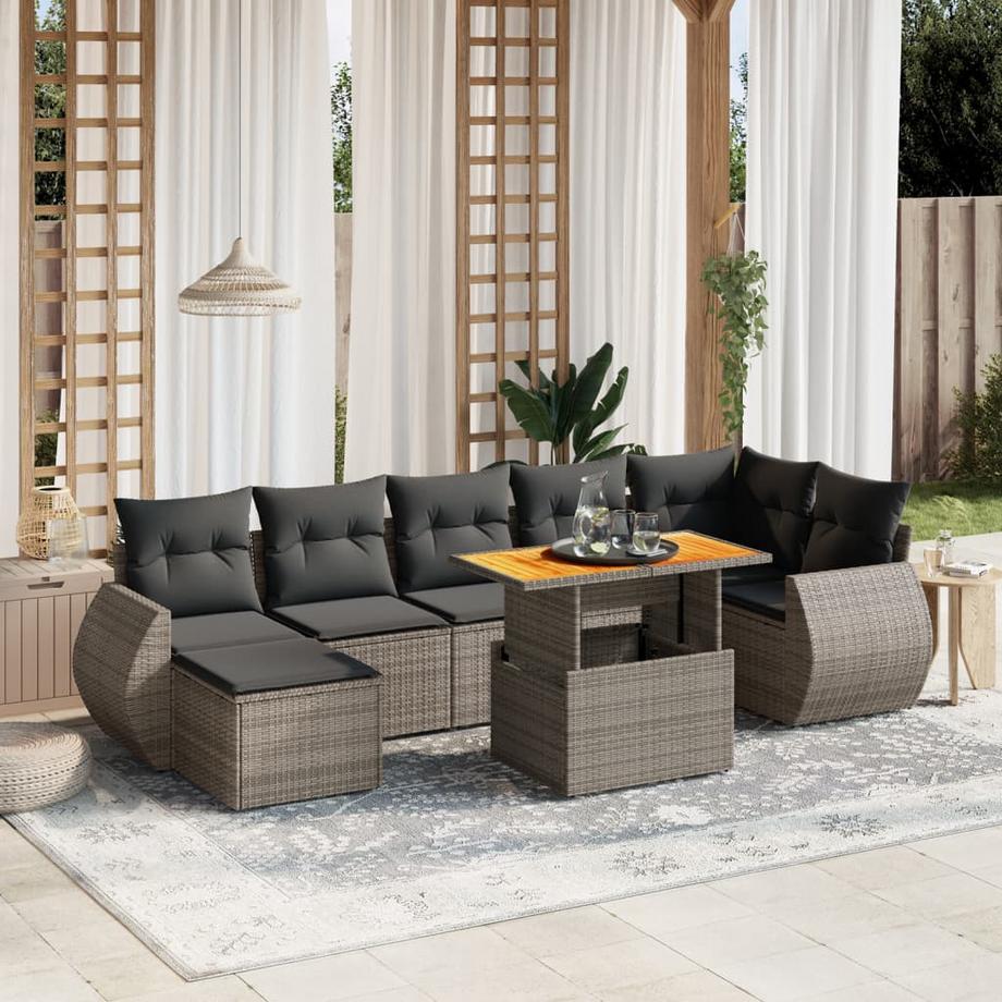 VidaXL Ensemble de canapés de jardin rotin synthétique  