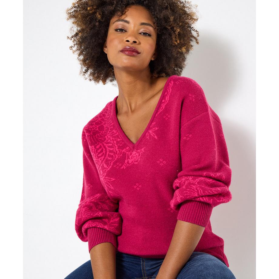 Joe Browns Locker geschnittener Pullover mit Paisley-Muster V-Ausschnitt  