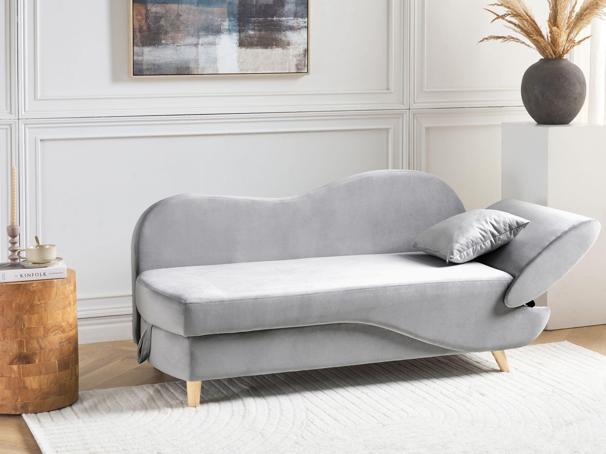 Beliani Chaise longue en Velours Scandinave MERI  