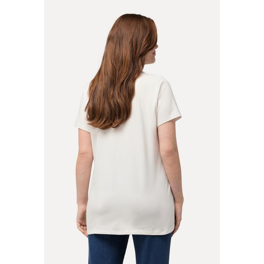 Ulla Popken T-shirt Lévrier Coupe Évasée Col Tunique Manches Courtes  