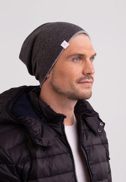 CASH-MERE.CH Cashmere Berretto Reversibile  