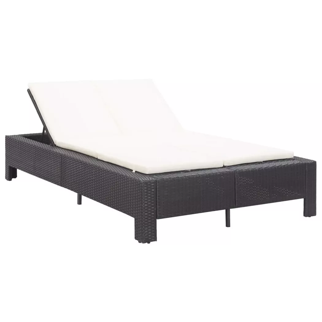 VidaXL - lettino Polirattan, One Size, Nero
