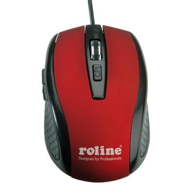 Roline  Maus "rot/schwarz", optisch, USB 