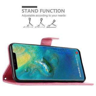 Cadorabo  Housse compatible avec Huawei MATE 20 PRO - Coque de protection au design floral avec fermeture magnétique, fonction de support et emplacements pour cartes 