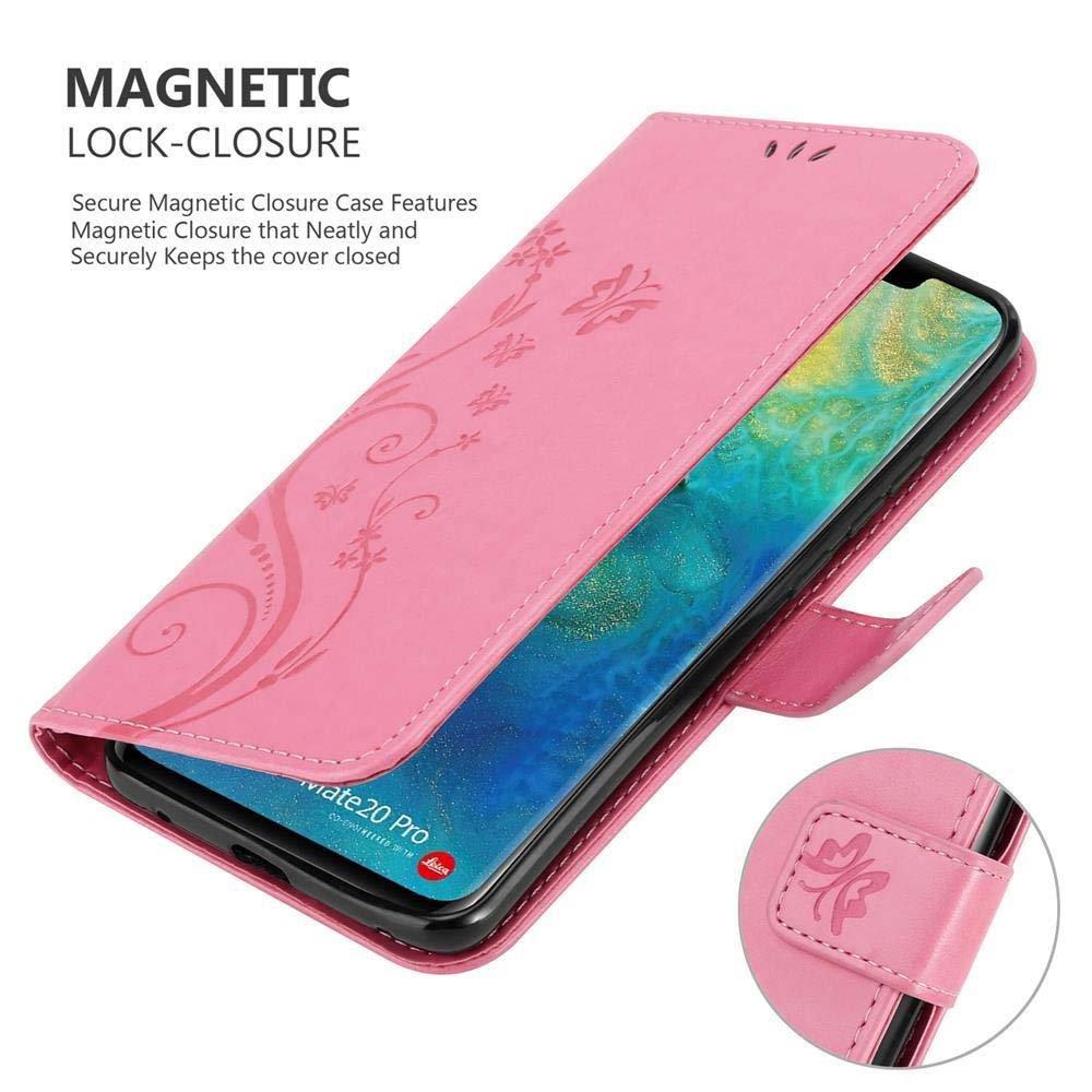 Cadorabo  Housse compatible avec Huawei MATE 20 PRO - Coque de protection au design floral avec fermeture magnétique, fonction de support et emplacements pour cartes 