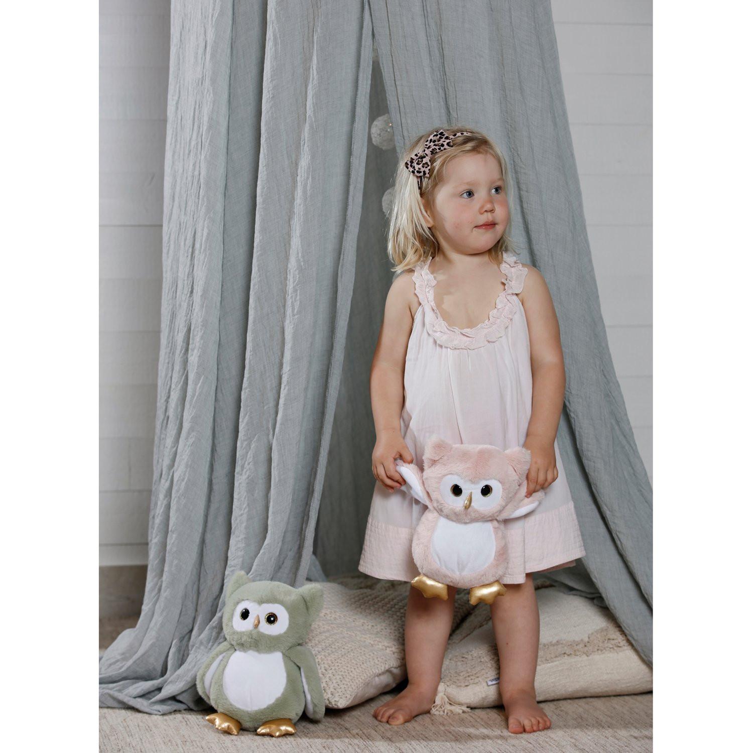 TEDDYKOMPANIET  Eule Nachtleuchtend Grün (25cm) 