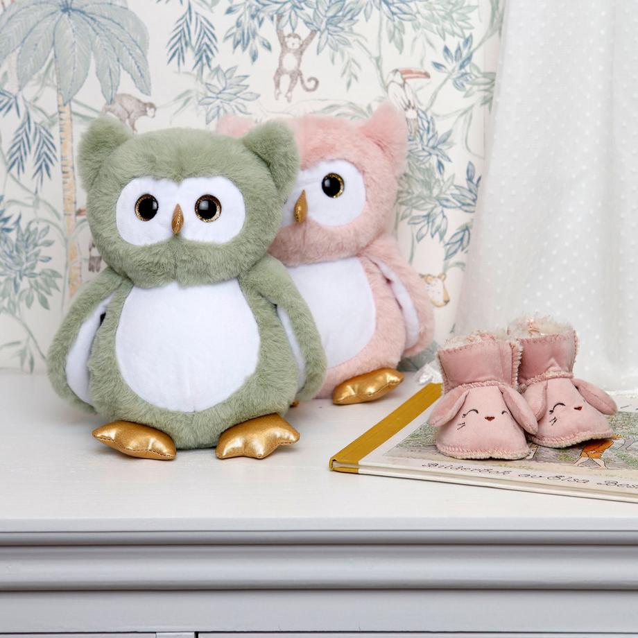 TEDDYKOMPANIET  Eule Nachtleuchtend Grün (25cm) 