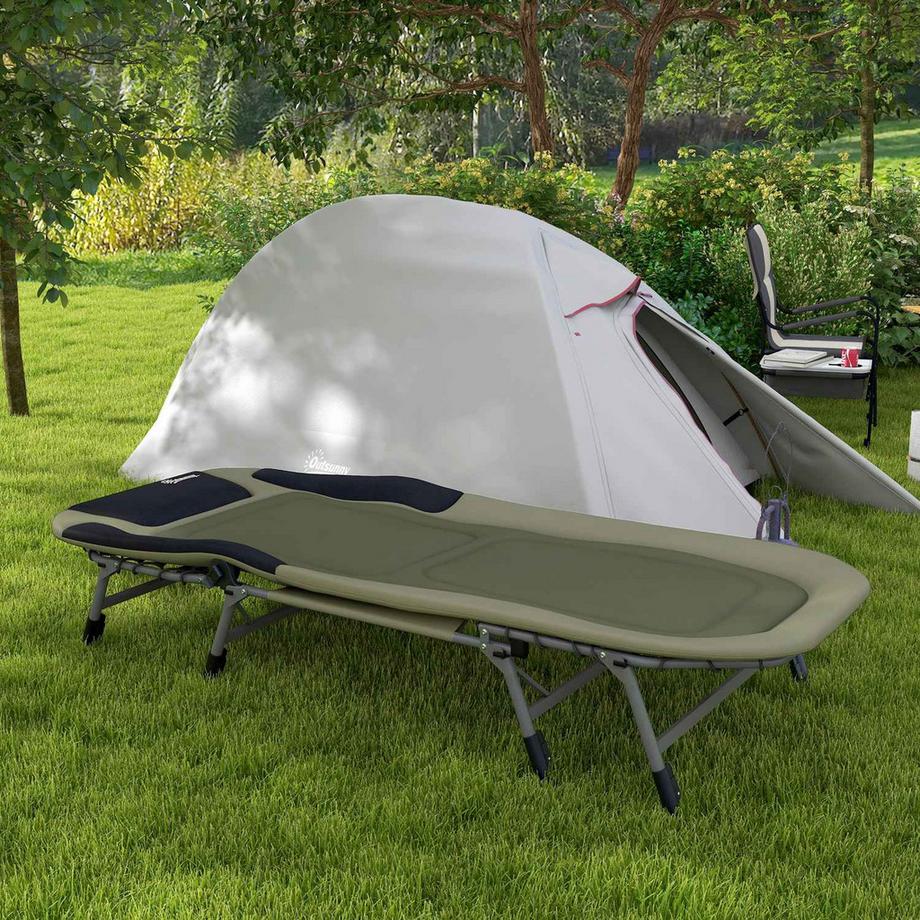 Northio  Campingbett Feldbett Klappbar, Reisebett Verstellbar, Klappbett Bis 180 Kg, Für Outdoor, Oxford, Grün 