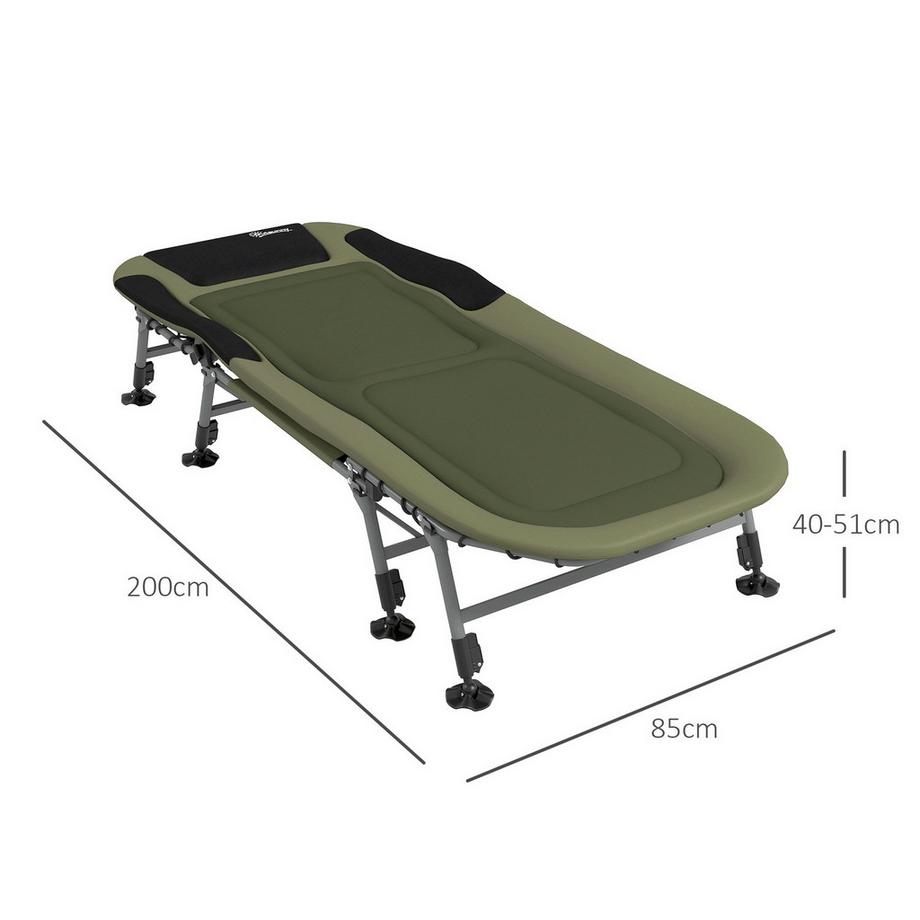 Northio  Campingbett Feldbett Klappbar, Reisebett Verstellbar, Klappbett Bis 180 Kg, Für Outdoor, Oxford, Grün 