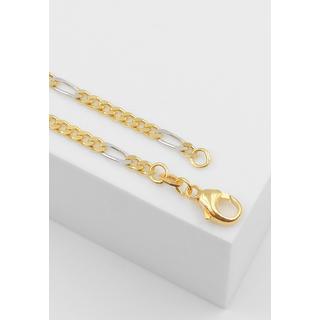 MUAU Schmuck  Bracelet Figaro Bicolor Gelbgold-/Weissgold 750, 2.9mm, 19cm 