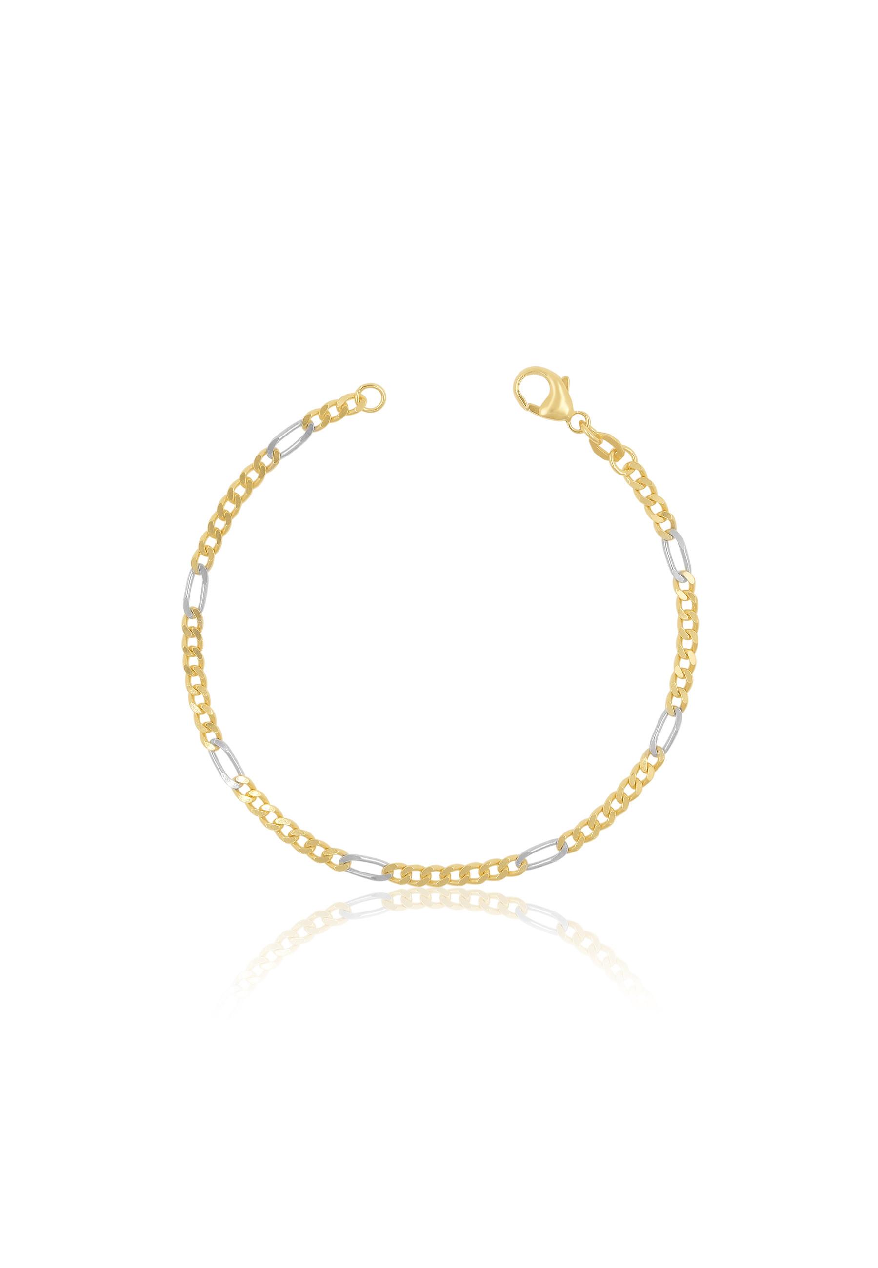 MUAU Schmuck  Bracelet Figaro Bicolor Gelbgold-/Weissgold 750, 2.9mm, 19cm 