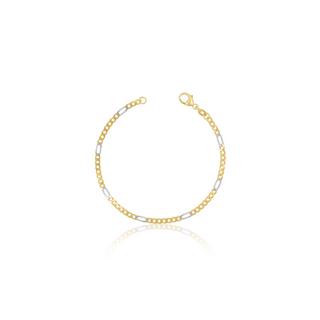 MUAU Schmuck  Bracelet Figaro Bicolor Gelbgold-/Weissgold 750, 2.9mm, 19cm 