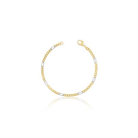 MUAU Schmuck  Bracelet Figaro Bicolor Gelbgold-/Weissgold 750, 2.9mm, 19cm 