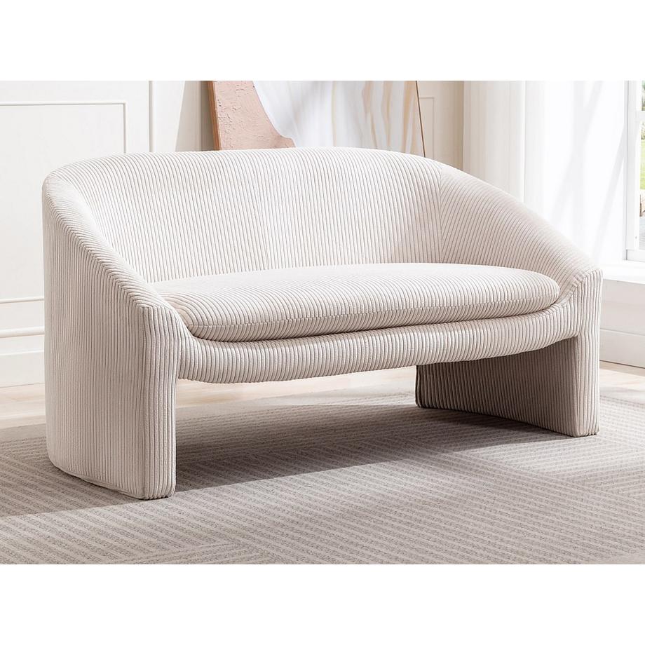 Vente-unique Sofa 2-Sitzer - Cord - Cremefarben - OSSANA  