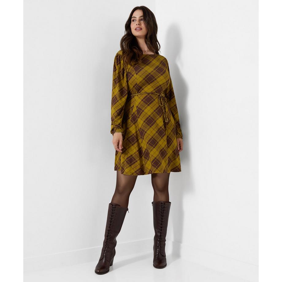 Robe Courte en Jersey à Carreaux Tradition