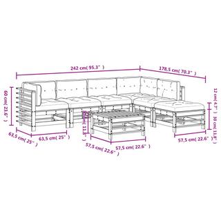 VidaXL set divani da giardino Legno  