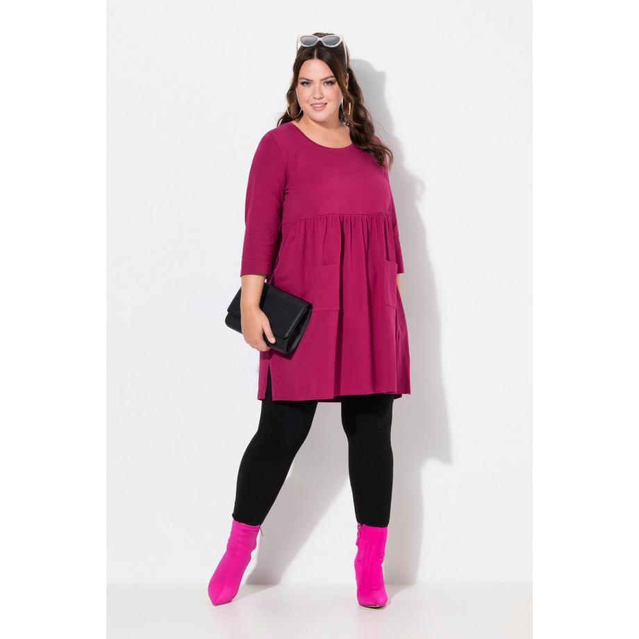 Ulla Popken Maglia lunga taglio svasato scollo rotondo maniche 3/4 con tasche  