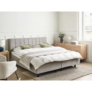 Beliani Lit réglable en Tissu Traditionnel DUKE  