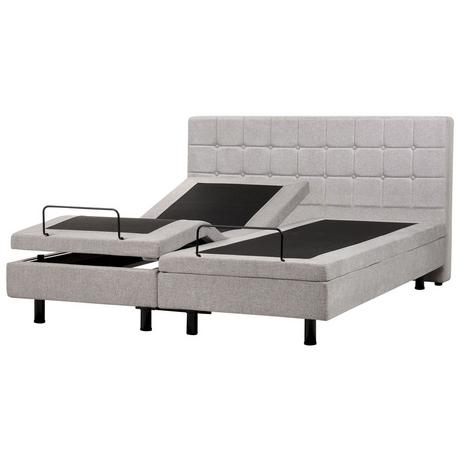 Beliani Lit réglable en Tissu Traditionnel DUKE  