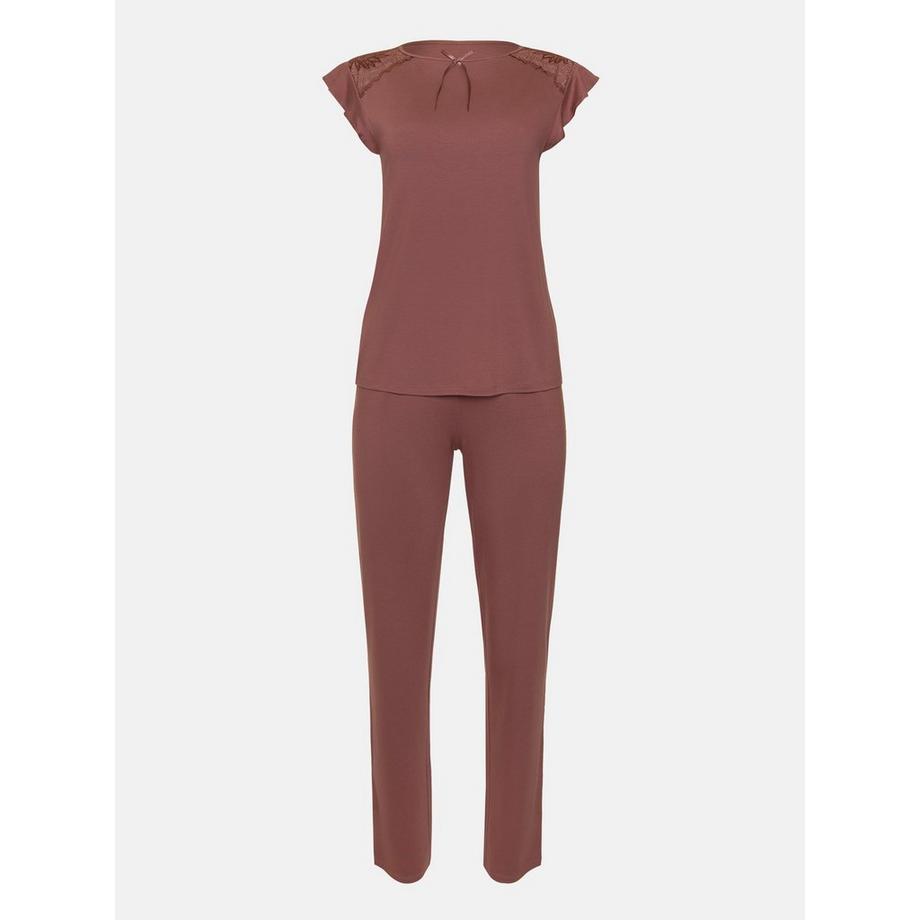 Lisca Harvest Kurzarm Pyjama Oberteil und Hose Loungewear Set  