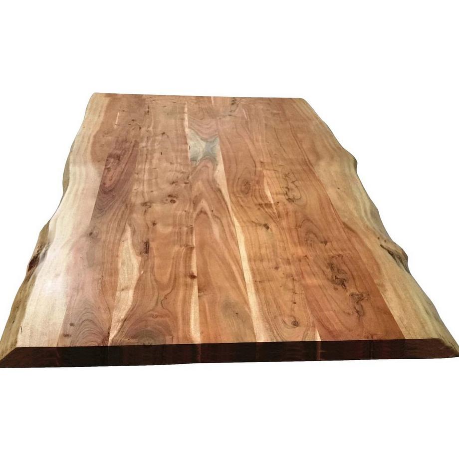 mutoni Massivholztisch 220x100 - Akazie natur - Metall usedlook - mit Baumkante  