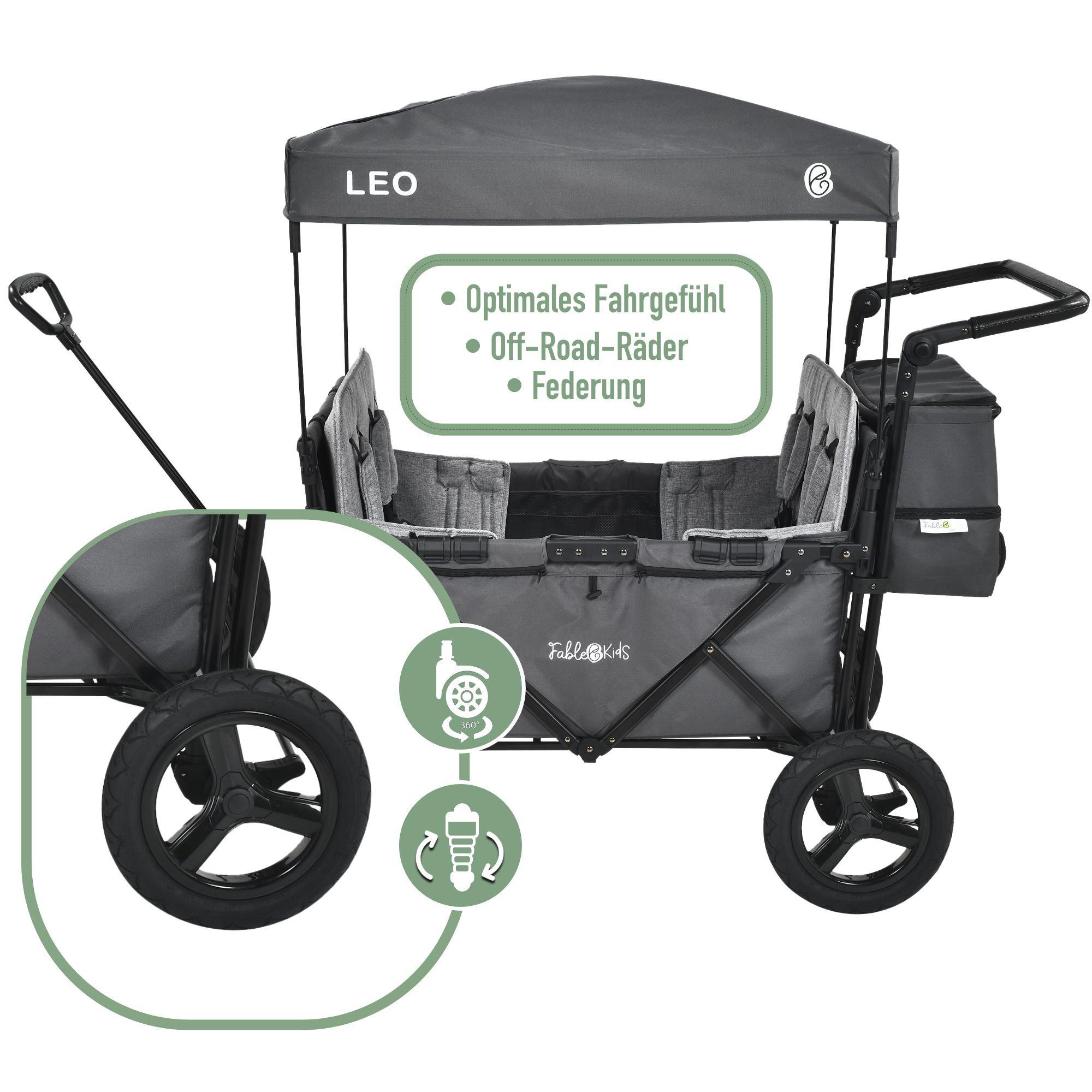 FableKids  LEO X4Plus Chariot à Main avec Toit Pliant Pour le Transport 