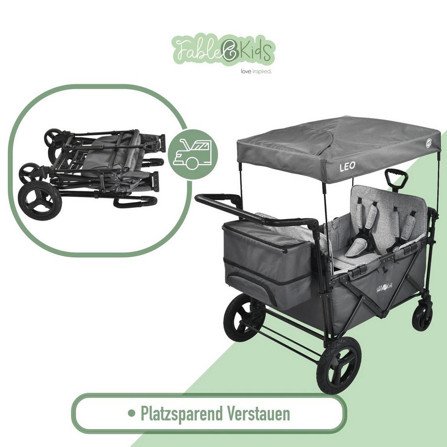 FableKids  Bollerwagen LEO X4Plus mit Dach faltbarer Transportwagen 