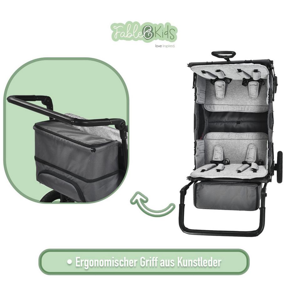 FableKids  Bollerwagen LEO X4Plus mit Dach faltbarer Transportwagen 