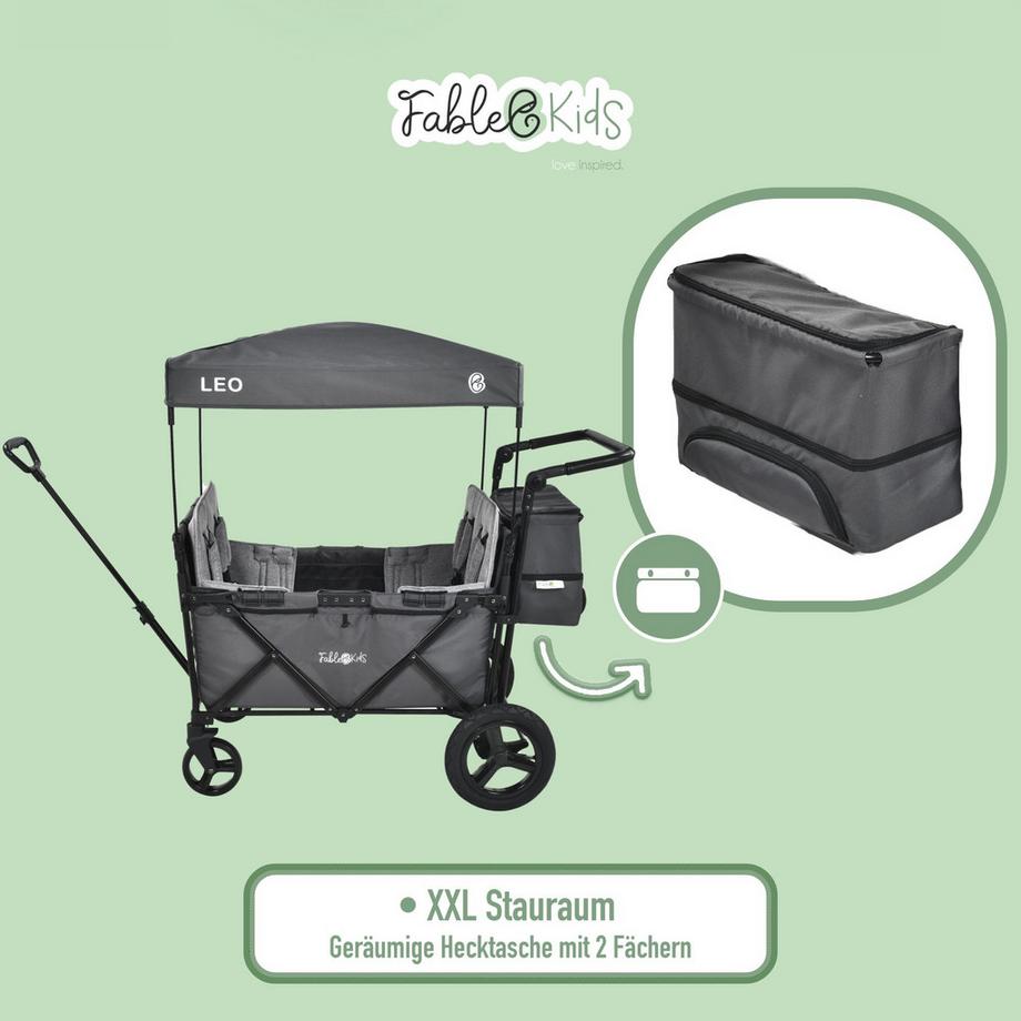 FableKids  Bollerwagen LEO X4Plus mit Dach faltbarer Transportwagen 