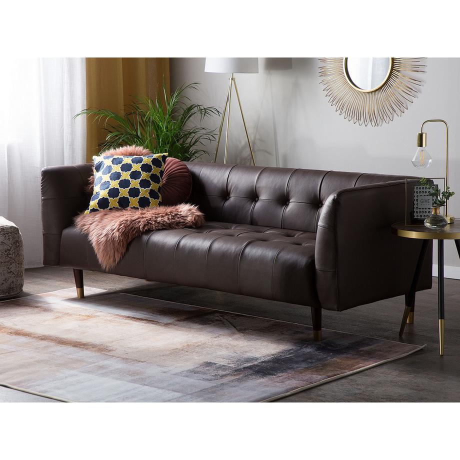 Beliani 3 Sitzer Sofa aus Spaltleder  BYSKE  